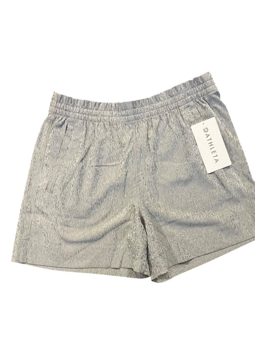 Athleta Hiking Active Echo Short 8 Textured Gray Quick Drying Zip Pockets $79